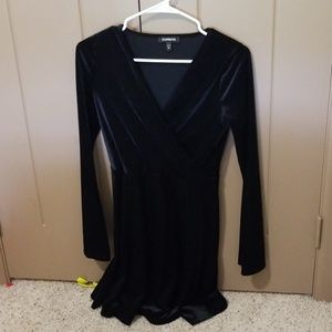 Velvet surplice dress